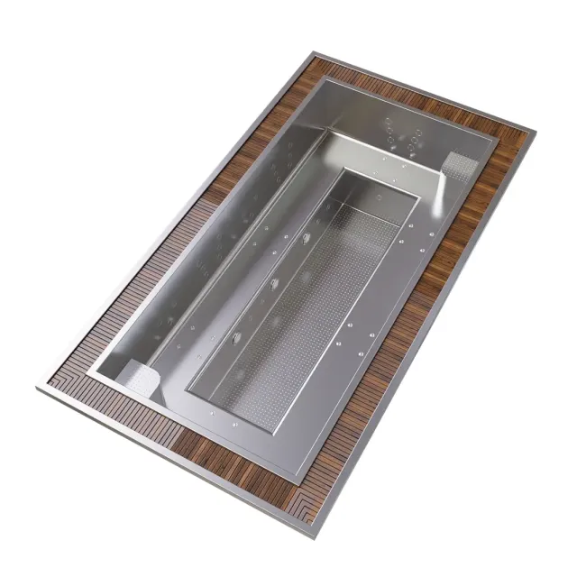 Piscine en acier inoxydable Innoluxe, capacité pour 10 personnes - Aquavia Spa 2